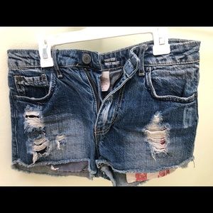 Denim Shorts - American Flag Pockets - Size 3